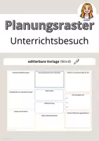 Vorschau - Stundenentwürfe - editierbares Planungsraster für einen Unterrichtsbesuch - Freebie - Deckblatt