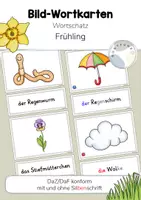 Vorschau - Spiele - 38 Bildkarten / Wortkarten Frühling mit/ohne Silbenschrift - Deckblatt