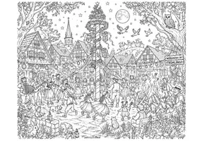 Vorschau - Arbeitsblätter - Ausmalbild "Erster Mai und Walpurgisnacht" - Seite 1