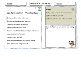 Vorschau - Arbeitsblätter - Getreide Klasse 4 Vom Korn zum Brot - Lesetexte Nachhaltigkeit & Umwelt - differenziert mit Lösungen - Seite 3
