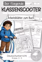 Vorschau - Arbeitsblätter - Der fliegende Klassenscooter: Arbeitsblätter | Lesetagebuch "Welttag des Buches 2026" - Deckblatt