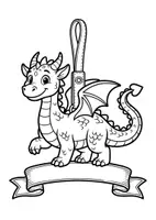 Vorschau - Mal- und Bastelvorlagen - Klassentier Girlande "Drache" für die Drachenklasse, zum Ausmalen - Seite 1