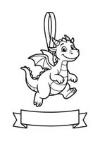 Vorschau - Mal- und Bastelvorlagen - Klassentier Girlande "Drache" für die Drachenklasse, zum Ausmalen - Seite 2