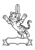 Vorschau - Mal- und Bastelvorlagen - Klassentier Girlande "Tiger" für die Tigerklasse, zum Ausmalen - Seite 2