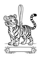 Vorschau - Mal- und Bastelvorlagen - Klassentier Girlande "Tiger" für die Tigerklasse, zum Ausmalen - Seite 3
