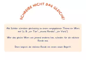 Vorschau - Spiele - Spiel: Schreibe nicht das Gleiche! - Deckblatt