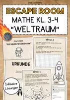 Vorschau - Spiele - Escape Room Mathe Kl.3-4 "Weltraum" | inkl. Lösungen - Deckblatt