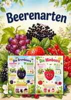 Vorschau - Poster - Lernkarte – Beerenarten – Sachunterricht – Pflanzen und Natur 2. Klasse - Deckblatt