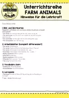 Vorschau - Unterrichtsreihen - Farm animals Unterrichtsreihe (animal babies, animal sounds, animal products) mit Bildkarten und Arbeitsblättern - Seite 1
