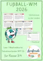Vorschau - Arbeitsblätter - Teilnehmerländer - Wissenskartei WM 2026 für Klasse 3/4 - Deckblatt