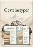 Vorschau - Poster - Lernkarte – Gesteinstypen – Geografie – Gesteine und Erdaufbau 7. Klasse - Deckblatt