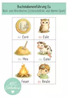 Vorschau - Spiele - Buchstabeneinführung Eu (Bild-/ Wortkarten, Schleichdiktat, Spiel) - Deckblatt