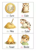 Vorschau - Spiele - Buchstabeneinführung Eu (Bild-/ Wortkarten, Schleichdiktat, Spiel) - Seite 3