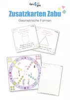 Vorschau - Stationenlernen - Geometrische Formen- Zusatzkarten Zabu - Homeschooling - Deckblatt