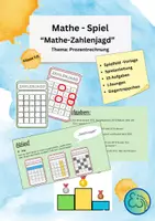 Vorschau - Spiele - Mathe-Spiel: Zahlenjagd zum Thema Prozentrechnung - Deckblatt