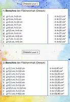 Vorschau - Arbeitsblätter - Klapptest- Dreieck Fläche brechnen Level 1 - Deckblatt