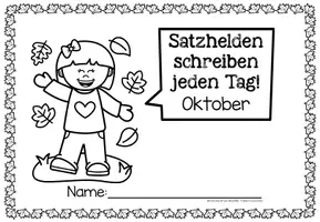 Vorschau - Stationenlernen - Sätze schreiben / Satz des Tages / Schüttelsätze (Grundschrift) schreiben Herbst Halloween Oktober - Seite 2