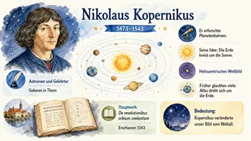 Vorschau - Arbeitsblätter - Lernposter + Arbeitsblatt "Nikolaus Kopernikus" + Onlineübung & MP3 + Mindmap + Infografik - Seite 2