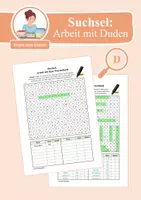 Vorschau - Arbeitsblätter - Suchsel: Im Duden nachschlagen / Arbeit mit dem Wörterbuch - Deckblatt