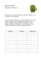 Vorschau - Arbeitsblätter - Wortarten Dinosaurier - Nomen, Verben, Adjektive üben - Deckblatt