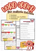 Vorschau - Arbeitsblätter - WORD ORDER (Satzstellung Englisch) - Merkblatt + AB - Deckblatt