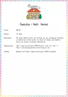 Vorschau - Arbeitsblätter - Herbst / Gedichte: Gedichte-Heft (Lyrik & Kreatives Schreiben) - Deutsch - Kl. 3/4 - Seite 1