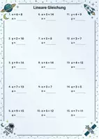 Vorschau - Arbeitsblätter - Löse lineare Gleichungen mit einer variable - Deckblatt