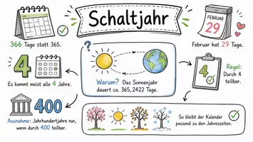 Vorschau - Arbeitsblätter - Lernposter + Arbeitsblätter zum Thema "Schaltjahr" (Lückentext, Hörverstehen) + Lösung & MP3 + Mindmap + Infografik - Seite 2