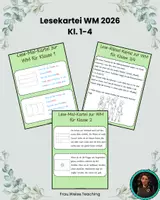 Vorschau - Arbeitsblätter - Lesekartei WM 2026 - Klasse 1-4 - Deckblatt