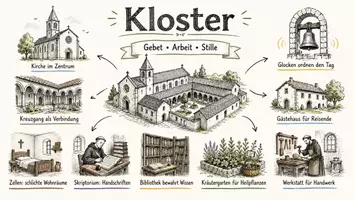 Vorschau - Arbeitsblätter - Lernposter + Arbeitsblätter zum Thema "Kloster" + Lösung & MP3 + Mindmap + Infografik - Seite 2