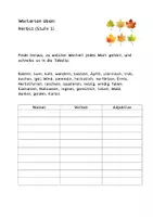 Vorschau - Arbeitsblätter - Wortarten Herbst - Nomen, Verben, Adjektive üben - Deckblatt