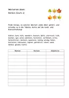 Vorschau - Arbeitsblätter - Wortarten Herbst - Nomen, Verben, Adjektive üben - Seite 1
