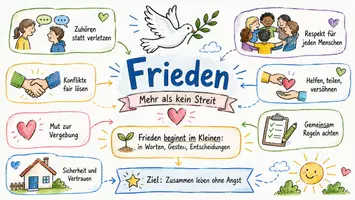 Vorschau - Arbeitsblätter - Lernposter + Arbeitsblätter zum Thema "Frieden" + Lösung & MP3 + Mindmap + Infografik - Seite 2