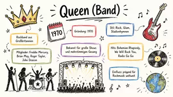 Vorschau - Arbeitsblätter - Lernposter + AB mit Fragen zum Thema "Queen (Band)" + Lösungsblatt + Mindmap + Infografik - Seite 2