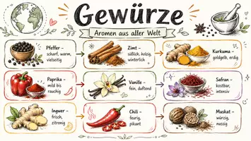 Vorschau - Arbeitsblätter - AB mit Fragen zum Thema "Gewürze" + Lösungsblatt + Mindmap + Infografik - Seite 1