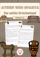 Vorschau - Arbeitsblätter - Das antike Griechenland | Antikes Griechenland | Athen und Sparta | Arbeitsblätter | Klasse 5,6 | Geschichte - Deckblatt