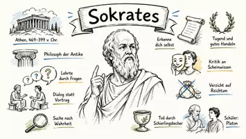 Vorschau - Arbeitsblätter - Lernposter + Arbeitsblätter zum Thema "Sokrates" + Lösung & Fragen & MP3 + Mindmap + Infografik - Seite 2