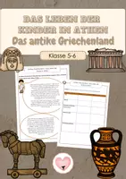 Vorschau - Arbeitsblätter - Das antike Griechenland | Antikes Griechenland | Das Leben der Kinder in Athen | Arbeitsblätter | Klasse 5,6 | Geschichte - Deckblatt