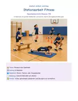 Vorschau - Unterrichtsreihen - Stationsarbeit Fitness Klasse 7/8 (mit Laufzettel + Reflexion) - Deckblatt