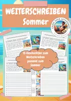 Vorschau - Arbeitsblätter - Geschichten weiterschreiben: Wachsendes Materialpaket📝✨📦 | Klasse 3 bis 4 | Deutsch | Kreatives Schreiben - Seite 1