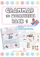 Vista previa - Hojas de trabajo - GRAMMAR WORKSHEETS PACK 3 (ADJECTIVES) - Portada