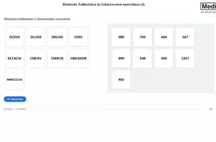 Vorschau - Arbeitsblätter - Römische Zahlzeichen Zehnersystem umrechnen (4) H5P/Moodle - Deckblatt