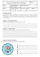 Vorschau - Arbeitsblätter - Zellorganellen Biologie Klassenarbeit: Tierzelle & Pflanzenzelle - Seite 1