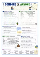Vorschau - Arbeitsblätter - Englisch someone or anyone Klasse 5-6 - Seite 1