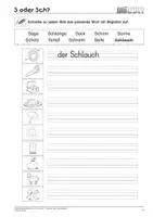 Vorschau - Arbeitsblätter - S/s oder Sch/sch? -Ähnliche Laute unterscheiden - SoPäd - Seite 1