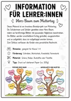 Vorschau - Mal- und Bastelvorlagen - Muttertag Basteln – Herz-Baum | Klasse 1-4 - Seite 1