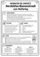 Vorschau - Mal- und Bastelvorlagen - Muttertag basteln – Herzblüten-Blumenstrauß | Klasse 1–4 - Seite 2