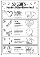 Vorschau - Mal- und Bastelvorlagen - Muttertag basteln – Herzblüten-Blumenstrauß | Klasse 1–4 - Seite 3