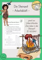 Vorschau - Arbeitsblätter - Steinzeit Arbeitsblatt kostenlos - Deckblatt