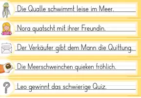Vorschau - Arbeitsblätter - Laufdiktat Buchstabe Qu qu für die 1. Klasse - Seite 1